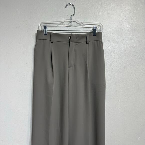 Funyyzo Gray High Waist Wide Leg Slacks Sz M - Picture 3 of 12